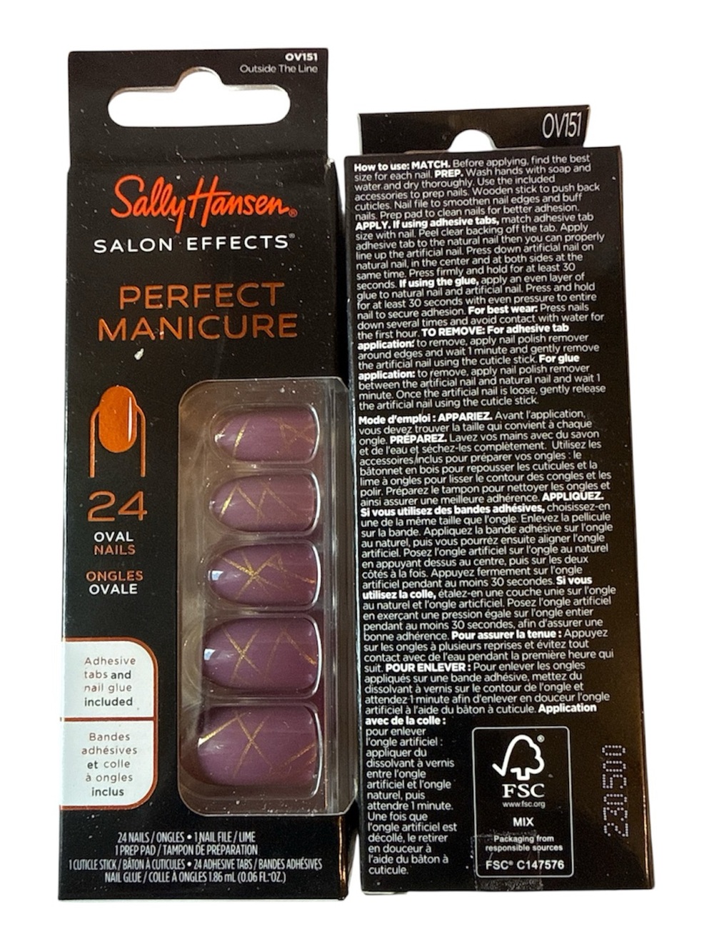 2 SETS of Sally Hanson Salon Effect Perfect Manicure “Outside The Line” (OV151